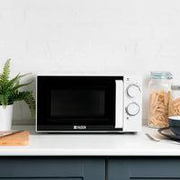 HADEN 20L White Stainless Steel Interior Microwave