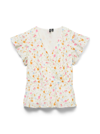 VERO MODA Siv Ivana Ruffle Sleeve Wrap Top - Print