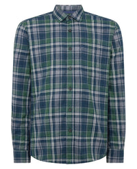 REMUS UOMO Tapered Long Sleeve Casual Shirt - Navy