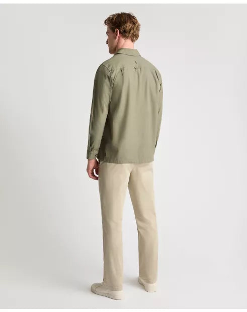 REMUS UOMO Regular Fit Cotton Shacket - Olive
