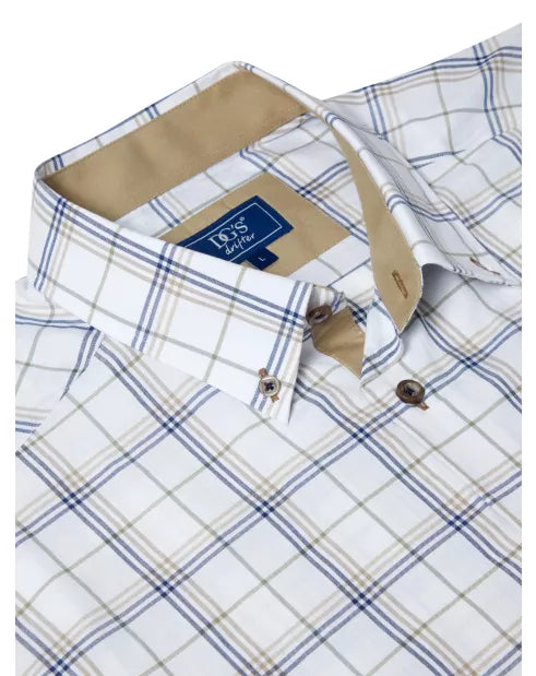 DG'S DRIFTER Casual Short Sleeve Shirt - Sand and White