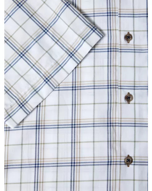 DG'S DRIFTER Casual Short Sleeve Shirt - Sand and White