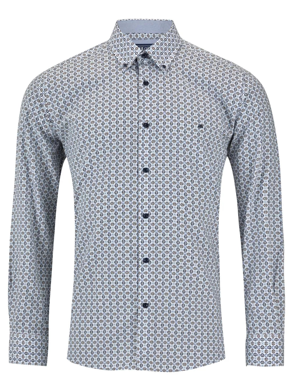 DG'S DRIFTER Casual Long Sleeve Shirt - Blue/White
