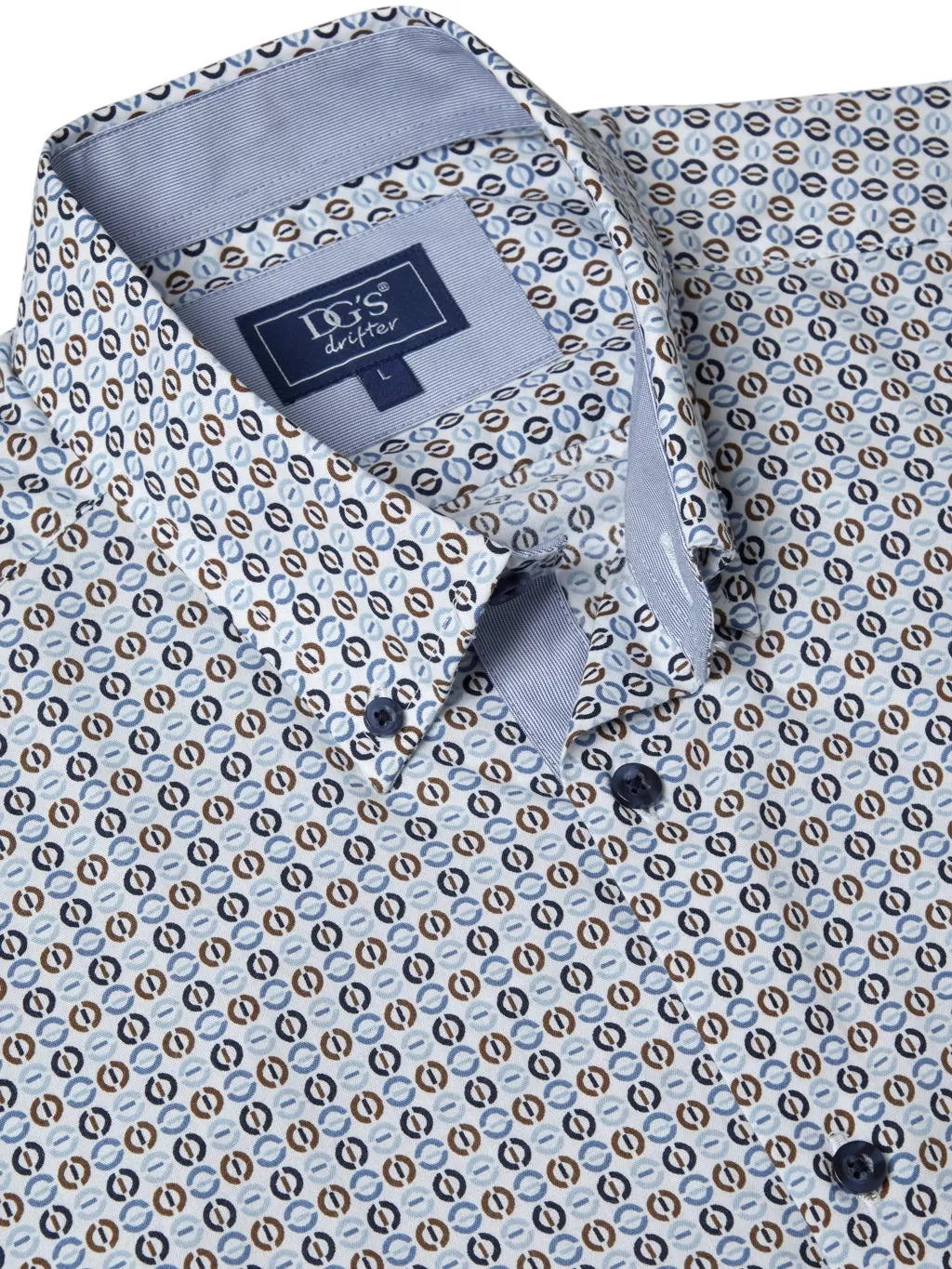 DG'S DRIFTER Casual Long Sleeve Shirt - Blue/White