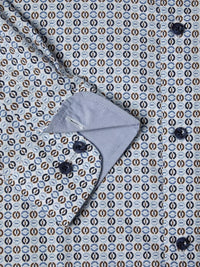 DG'S DRIFTER Casual Long Sleeve Shirt - Blue/White