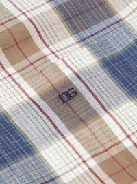 DG'S DRIFTER Casual Long Sleeve Shirt - Beige/Blue