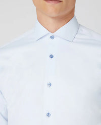 REMUS UOMO Tapered Fit Cotton Stretch Shirt - Light Blue