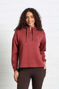 RELAX & RENEW Rumi Half Zip Hoodie - Rust