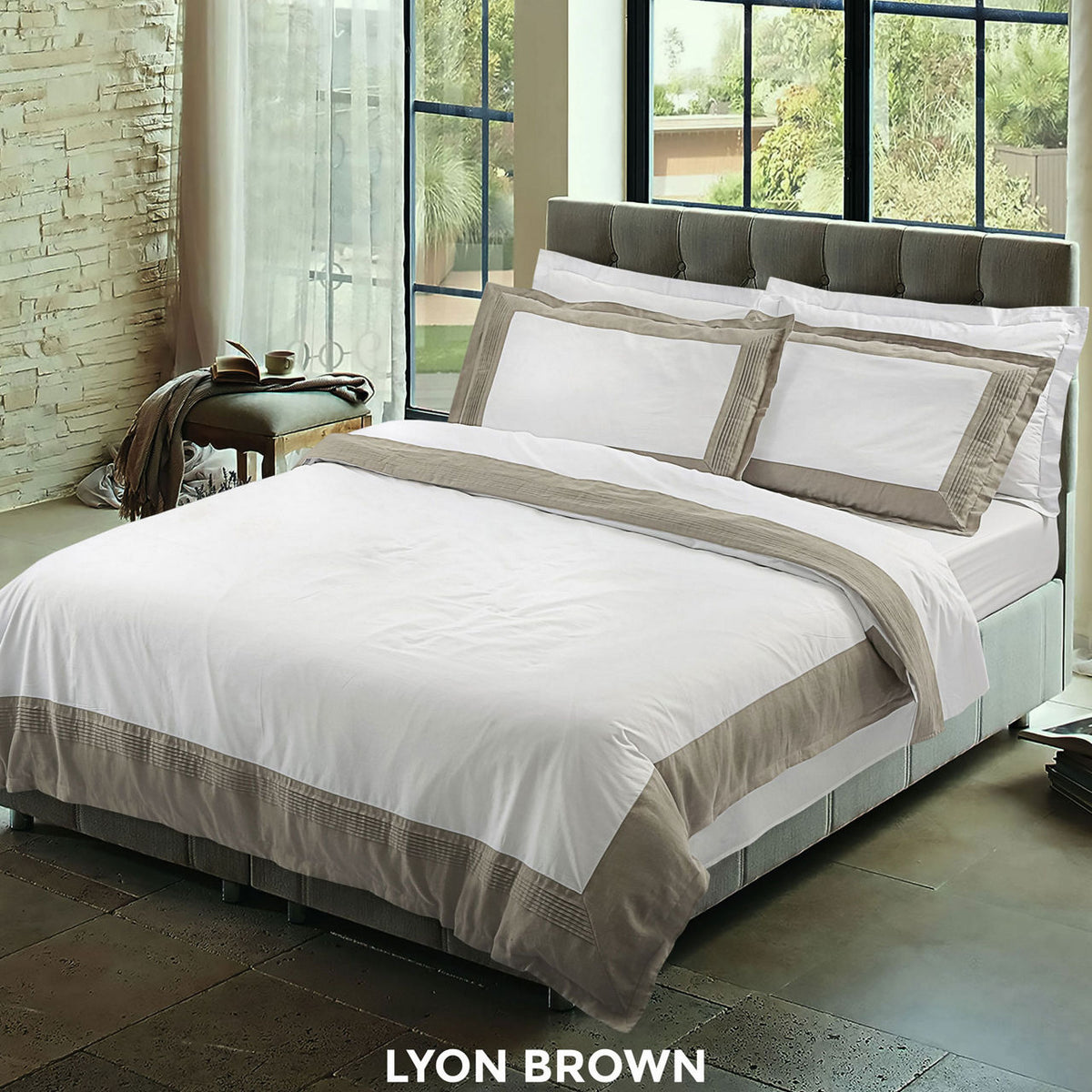 ATLANTIC LINEN Lyon Duvet Cover Set - Brown