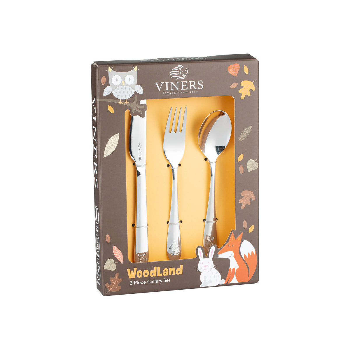 VINERS Woodland 3pc Kids Cutlery Set