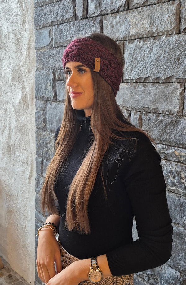 TAOIDE Handknit Headband - Burgundy