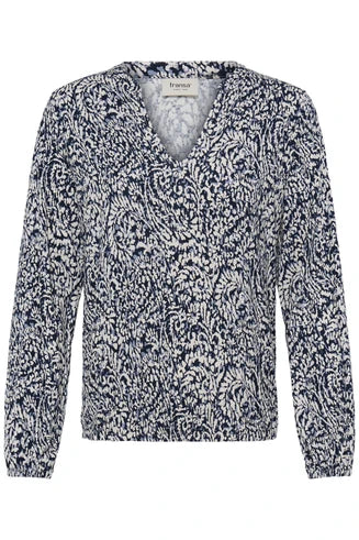 FRANSA Amy Blouse - Navy Print