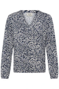 FRANSA Amy Blouse - Navy Print