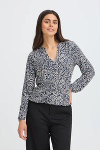 FRANSA Amy Blouse - Navy Print