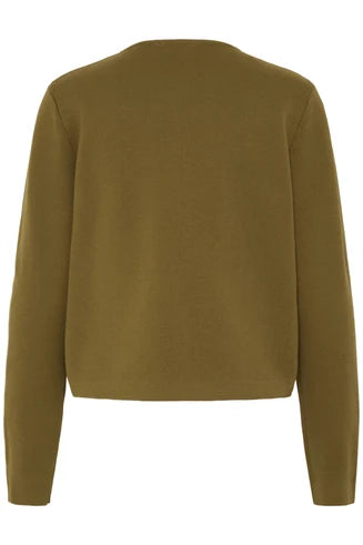 FRANSA Ita Button Up Cardigan - Olive Green