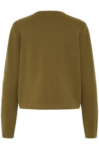 FRANSA Ita Button Up Cardigan - Olive Green