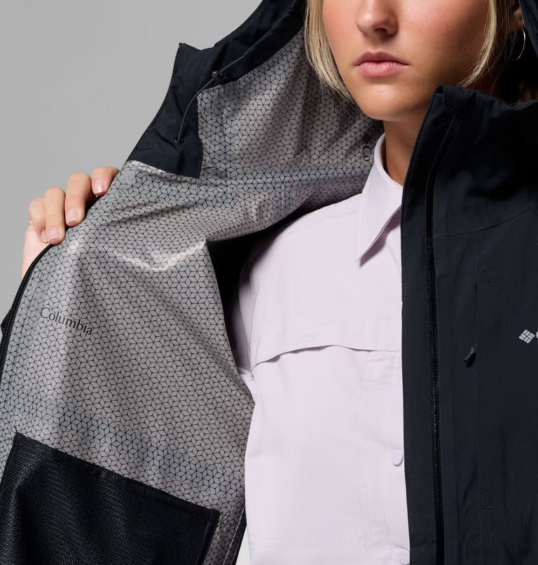 COLUMBIA Women's Ampli-Dry II Waterproof Hiking Shell Jacket - Black