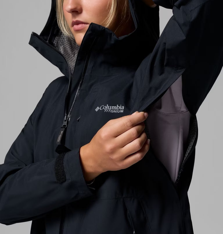 COLUMBIA Women's Ampli-Dry II Waterproof Hiking Shell Jacket - Black