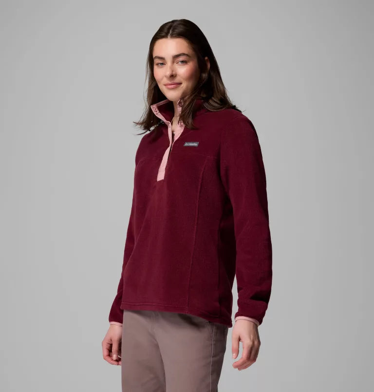 COLUMBIA Women's Benton Springs Half Snap Pullover - Wine