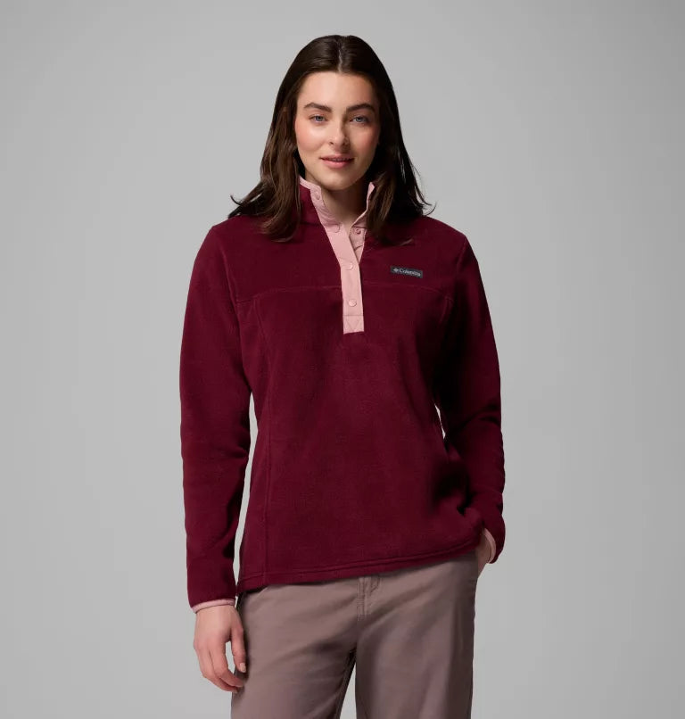 COLUMBIA Women's Benton Springs Half Snap Pullover - Wine