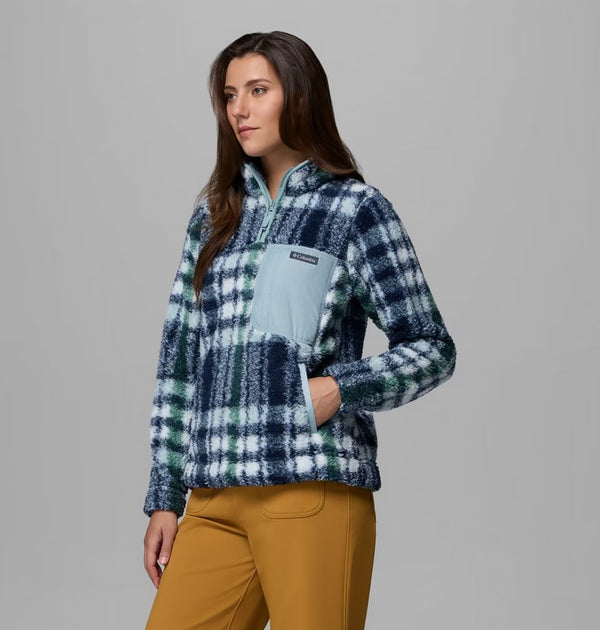 COLUMBIA Women's West Bend II Sherpa Half Zip Fleece - Blue