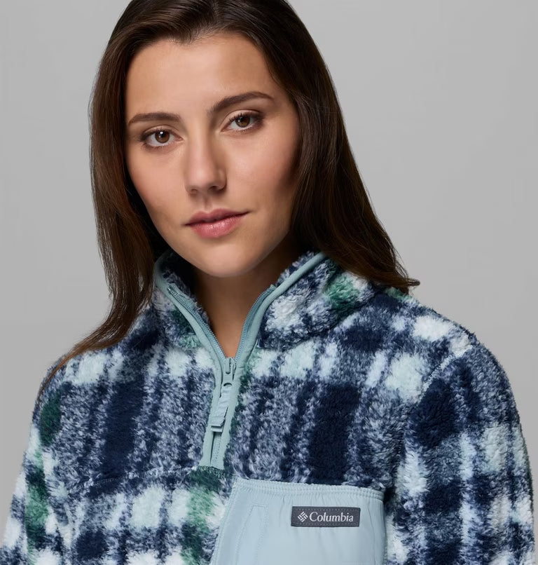 COLUMBIA Women's West Bend II Sherpa Half Zip Fleece - Blue