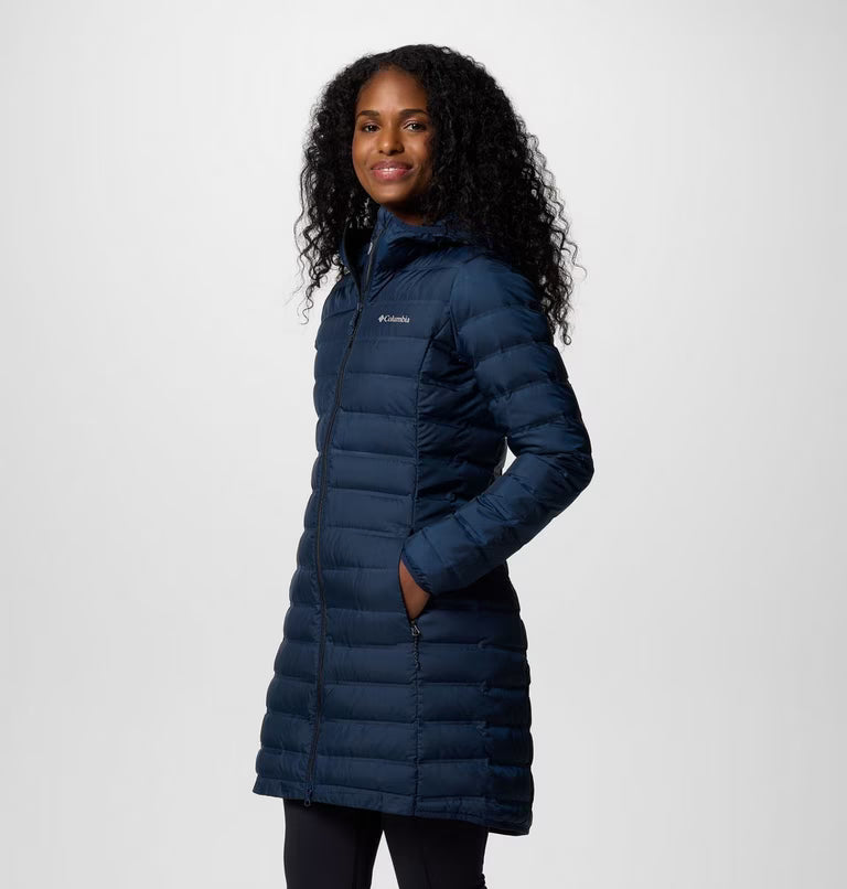 COLUMBIA Women's Lake 22 II Down Long Hooded Jacket - Navy