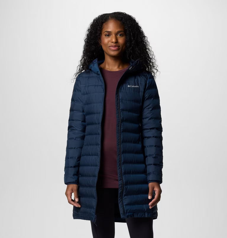 COLUMBIA Women's Lake 22 II Down Long Hooded Jacket - Navy