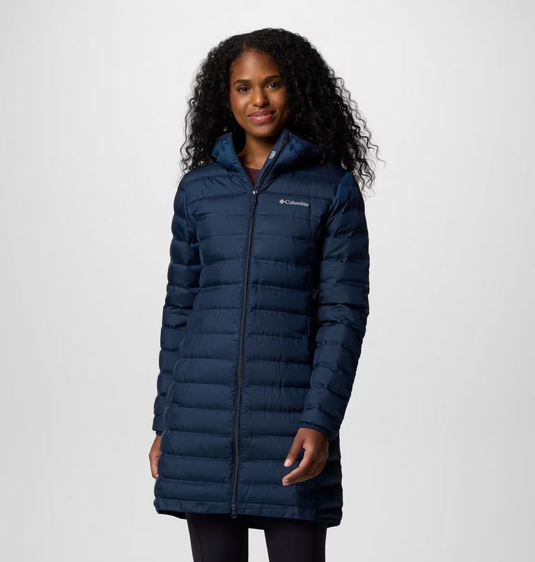 COLUMBIA Women's Lake 22 II Down Long Hooded Jacket - Navy