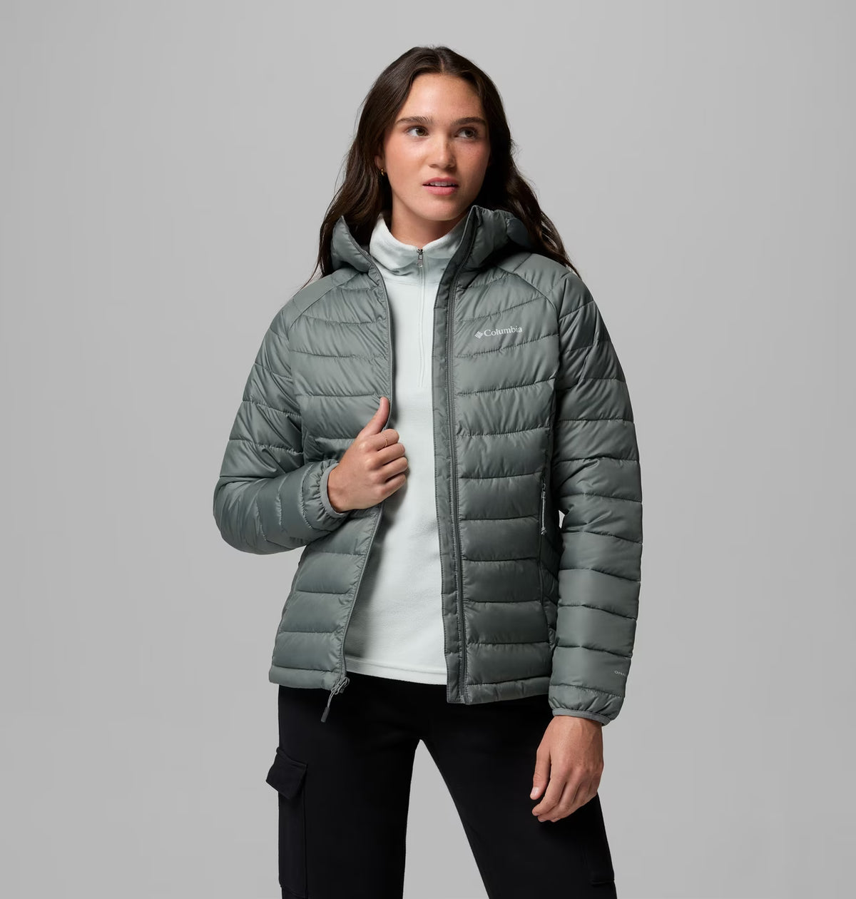 COLUMBIA Women’s Powder Lite II Hooded Insulated Jacket - Sage