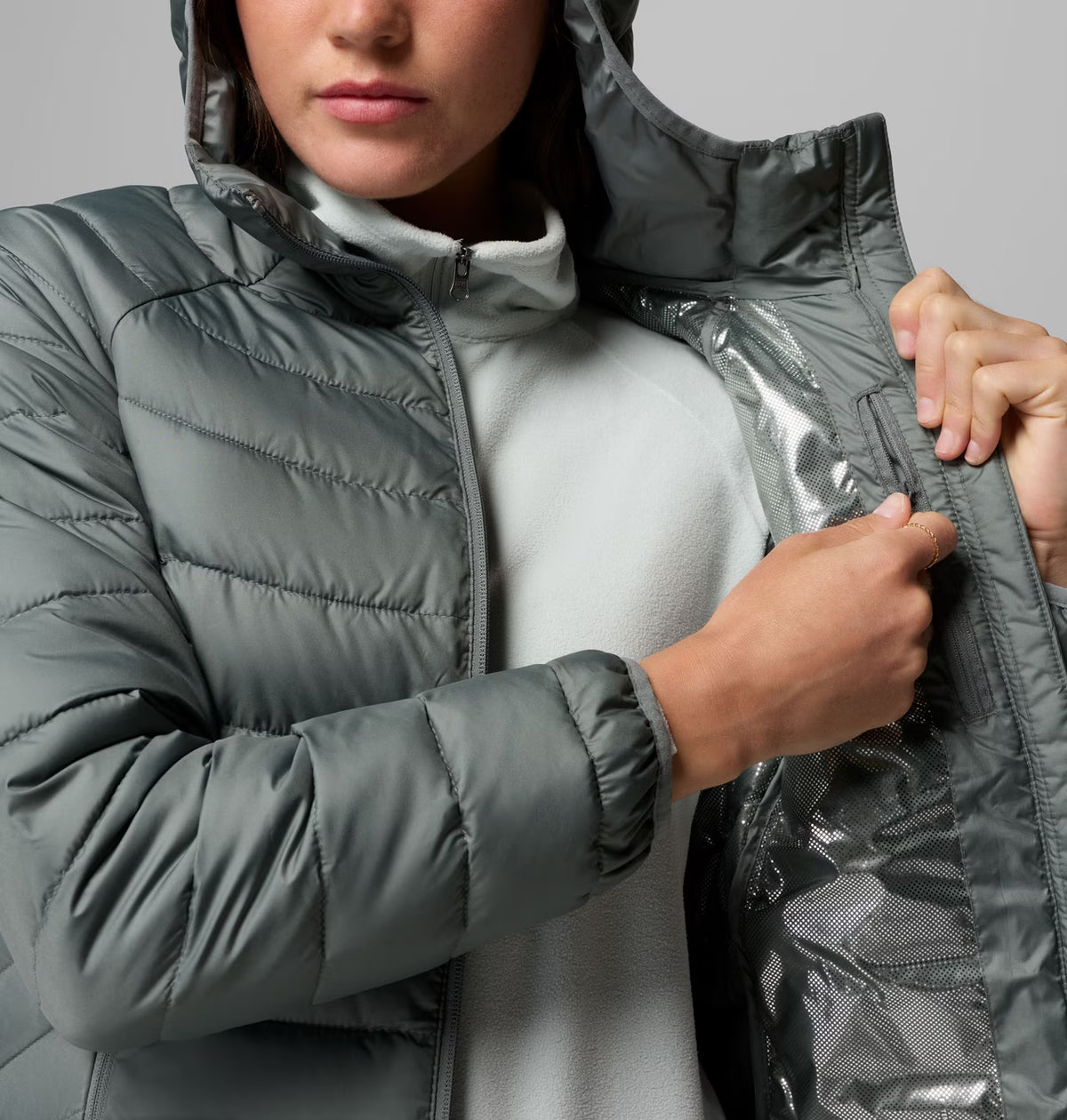 COLUMBIA Women’s Powder Lite II Hooded Insulated Jacket - Sage