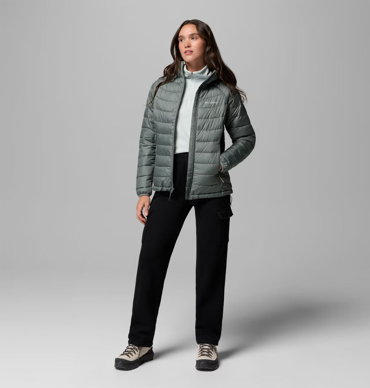 COLUMBIA Women’s Powder Lite II Hooded Insulated Jacket - Sage