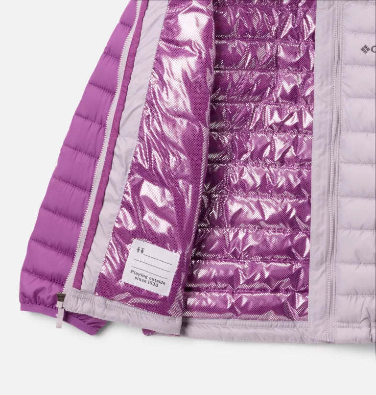 COLUMBIA Girl's Powder Lite II Hooded Insulated Jacket - Purple