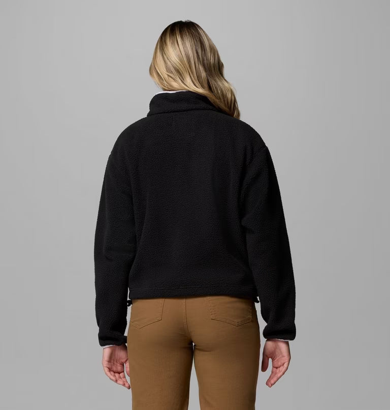 COLUMBIA Women's Helvetia™ II Cropped Sherpa Half Snap Fleece - Black