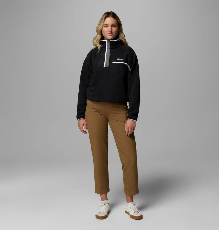 COLUMBIA Women's Helvetia™ II Cropped Sherpa Half Snap Fleece - Black