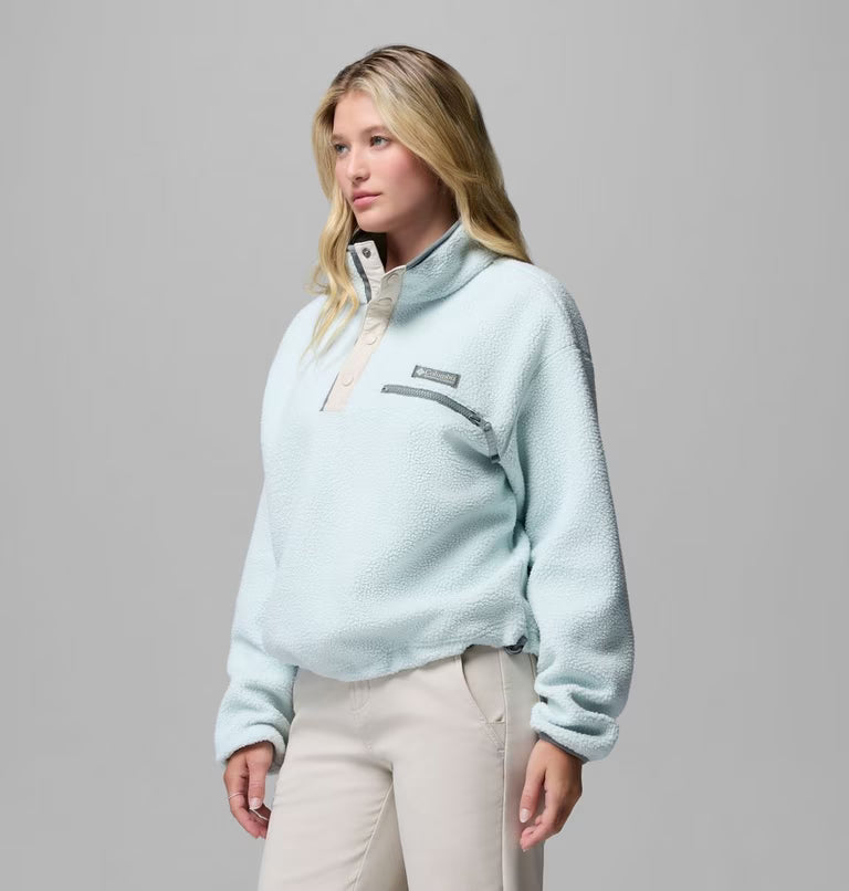 COLUMBIA Women's Helvetia™ II Cropped Sherpa Half Snap Fleece - Teal