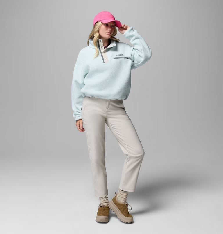 COLUMBIA Women's Helvetia™ II Cropped Sherpa Half Snap Fleece - Teal
