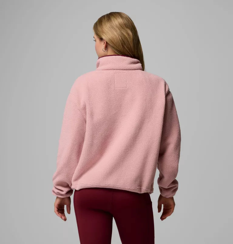 COLUMBIA Women's Helvetia II Cropped Sherpa Half Snap Fleece - Pink