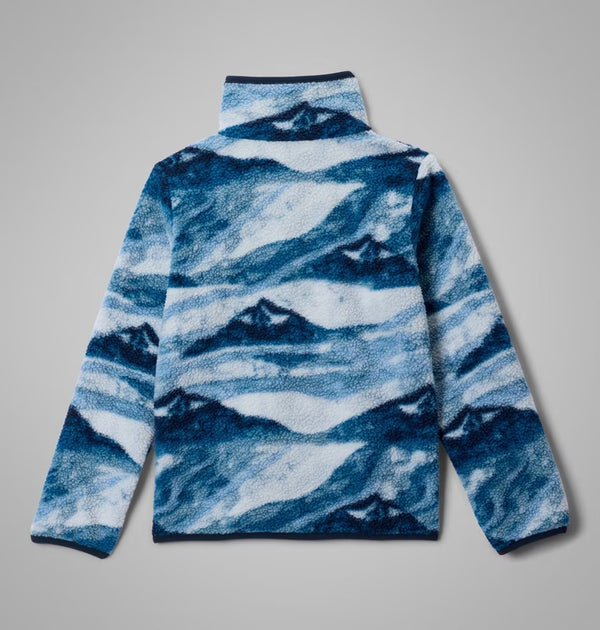 COLUMBIA Youth Helvetia II Sherpa Printed Half Snap Fleece - Blue