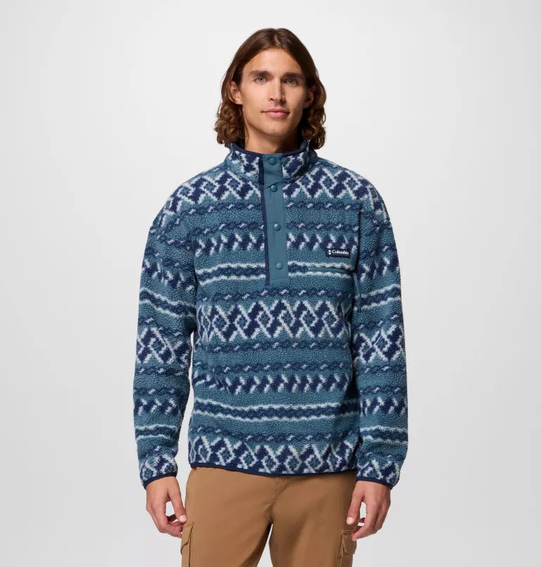 COLUMBIA Men's Helvetia II Printed Half Snap Fleece - Blue