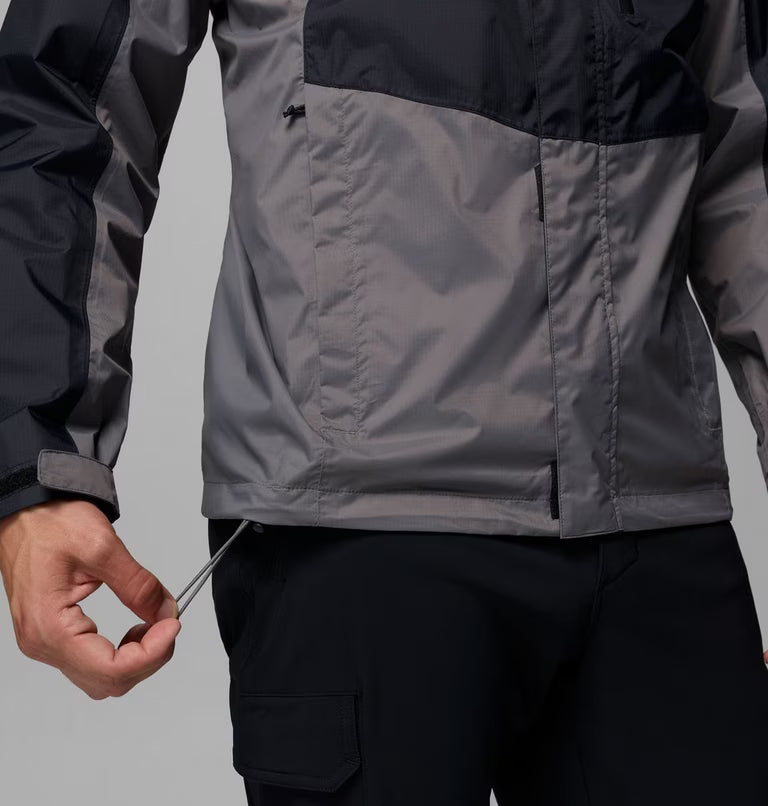 COLUMBIA Men's Pouring Adventure III Waterproof Hiking Jacket - Black