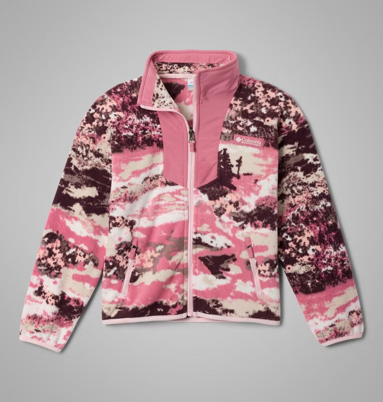 COLUMBIA Girl's Sequoia Grove Printed Fleece Jacket - Pink