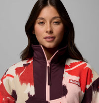 COLUMBIA Women's Sequoia Grove Printed Half Zip Fleece - Red