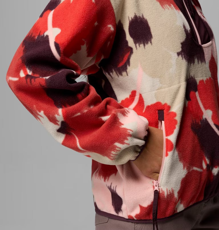 COLUMBIA Women's Sequoia Grove Printed Half Zip Fleece - Red