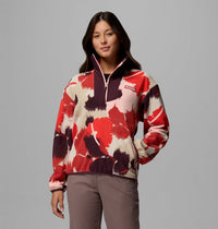 COLUMBIA Women's Sequoia Grove Printed Half Zip Fleece - Red