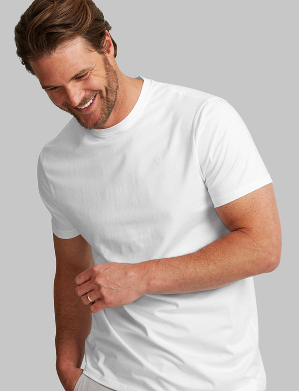 VEDONEIRE Casual Round Neck Cotton T-Shirt - White