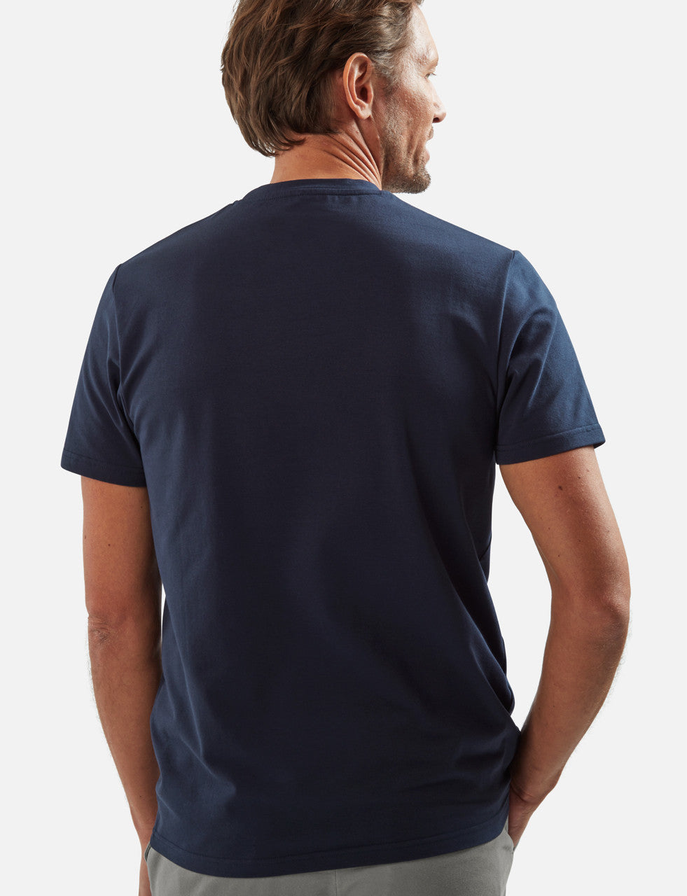 VEDONEIRE Casual Round Neck Cotton T-Shirt - Navy