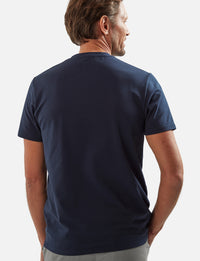 VEDONEIRE Casual Round Neck Cotton T-Shirt - Navy