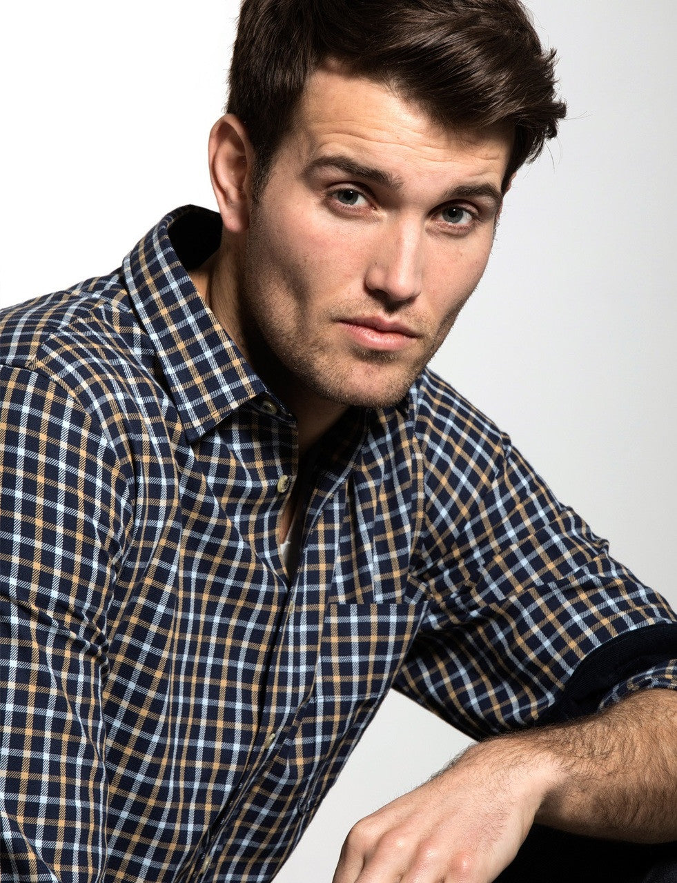 VEDONEIRE Brushed Cotton Shirt - Navy