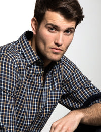 VEDONEIRE Brushed Cotton Shirt - Navy